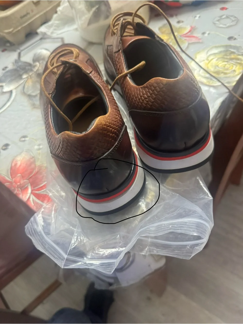 Men's Brown Textured Leather Casual Lace-Up Shoes
